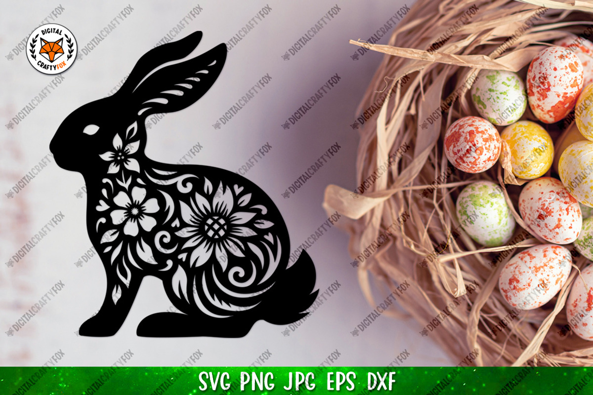 Easter Bunny Collection,Floral Bunny, an Animal Illustration by Digital_Craftyfox (Photo 16 of 20)