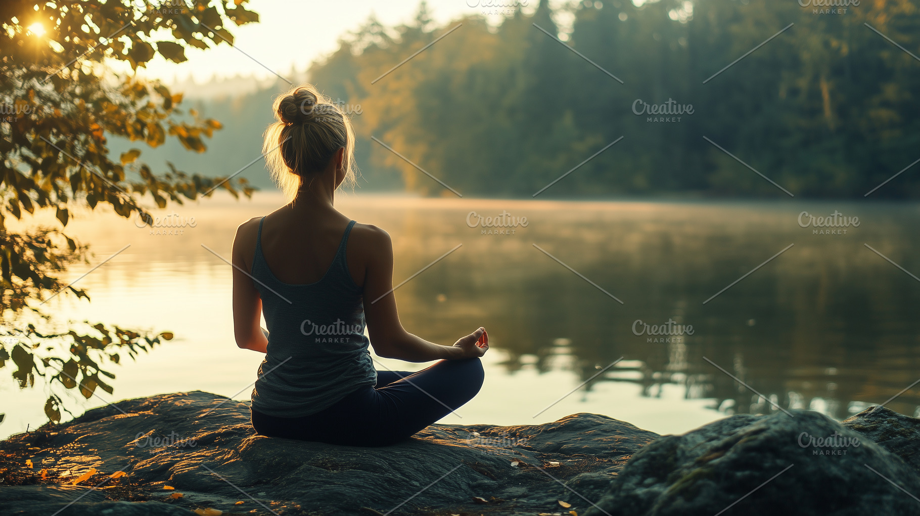 Woman practices meditation, a Sports & Recreation Photo by MistyDay