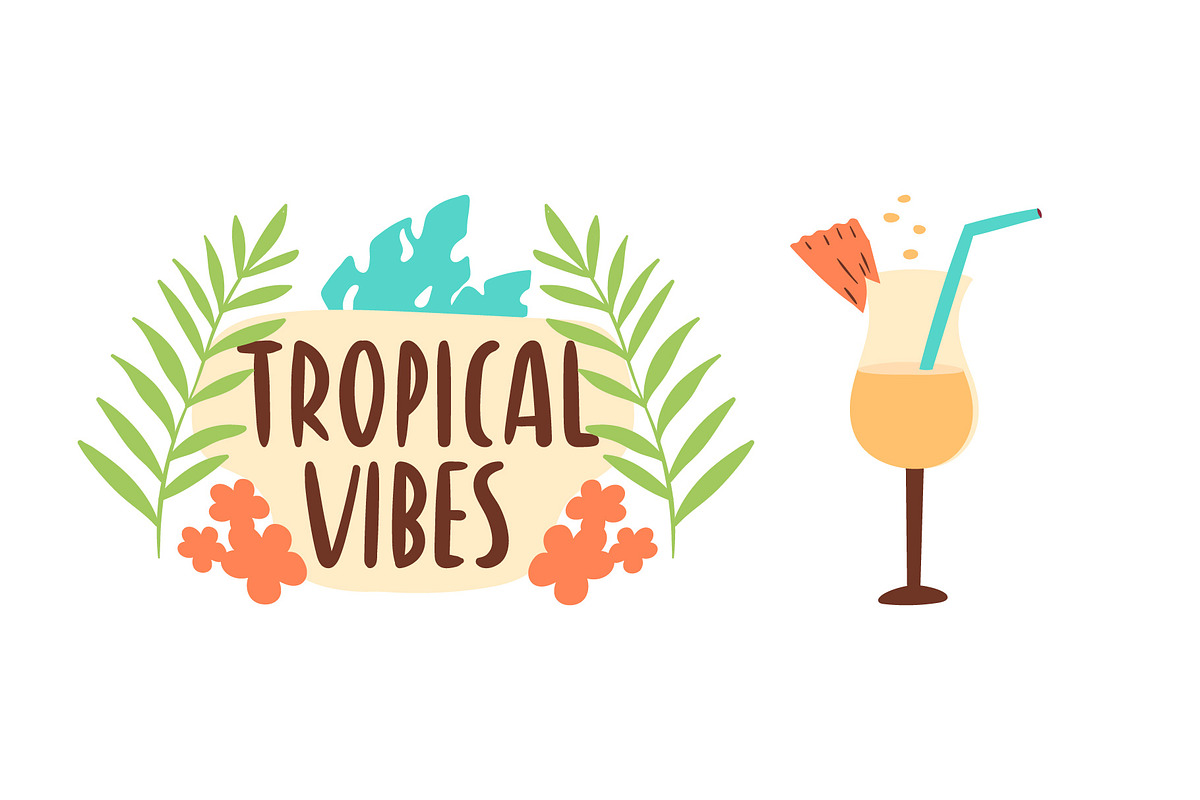 Vector Summer Lettering Stickers, a Decorative Illustration by EeKayStore (Photo 4 of 6)