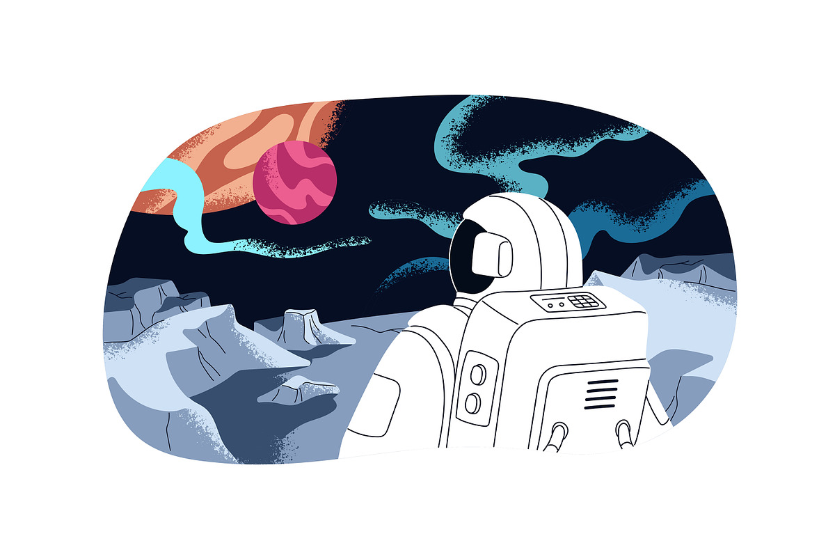 Astronauts exploring outer space set, a Person Illustration by PaperTrident (Photo 3 of 5)