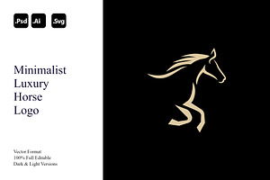 Minimalist Luxury Horse Logo, a Branding & Logo Template by Luxury Logos