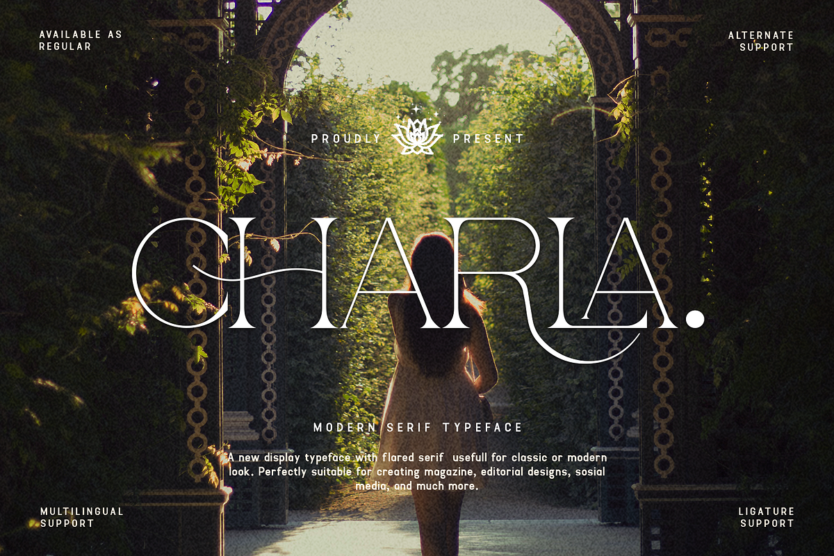 Charla - Modern Serif Typeface, a Serif Font by overlaytemplates (Photo 1 of 5)