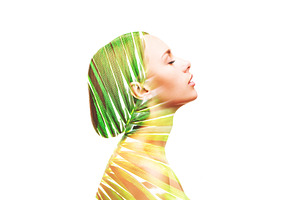 Profile beautiful woman and palm, a Person Photo by Anna Efetova