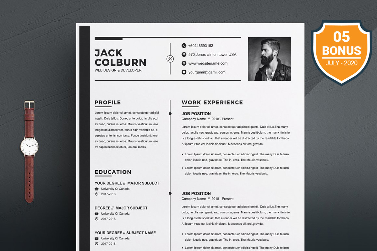 Resume/CV Bundle | 200+ for $29, a Resume Template by ResumeInventor (Photo 126 of 207)