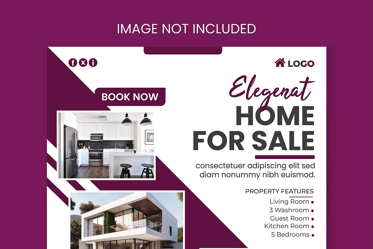Real estate social media banner, a Decorative Illustration by Photoshop Action (Photo 3 of 17)