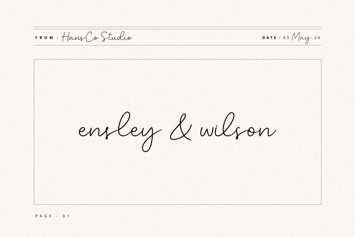 Ensley Wilson Font, a Handwritten Font by Burhan Afif (Photo 1 of 10)