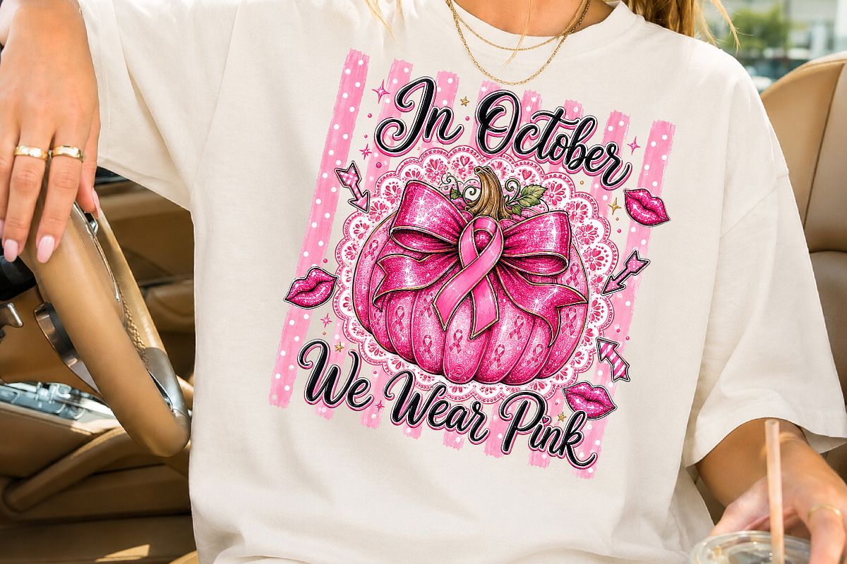 In October We Wear Breast Cancer PNG, a Seasonal Illustration by Rose Art (Photo 2 of 4)