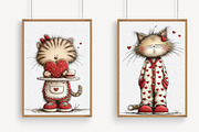 Whimsical Valentine Cat Clipart, an Illustration by Libby Wishes (Thumbnail 4 of 7)