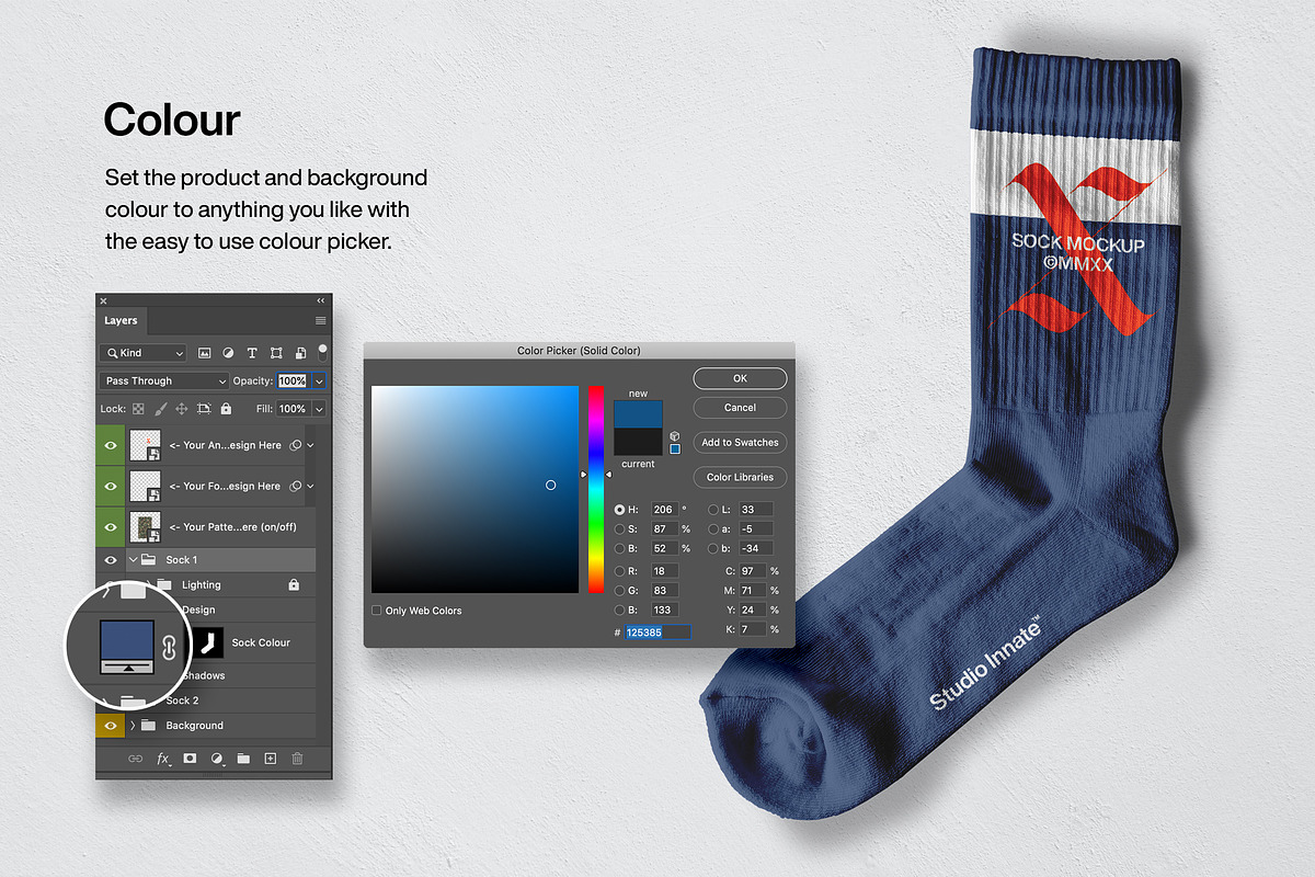 Sports Socks - Mockup, an Apparel Mockup by Studio Innate (Photo 6 of 6)