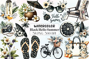 Ivory and Black Hello Summer Clipart, an Illustration by CraftArtStudio (Thumbnail 1 of 6)