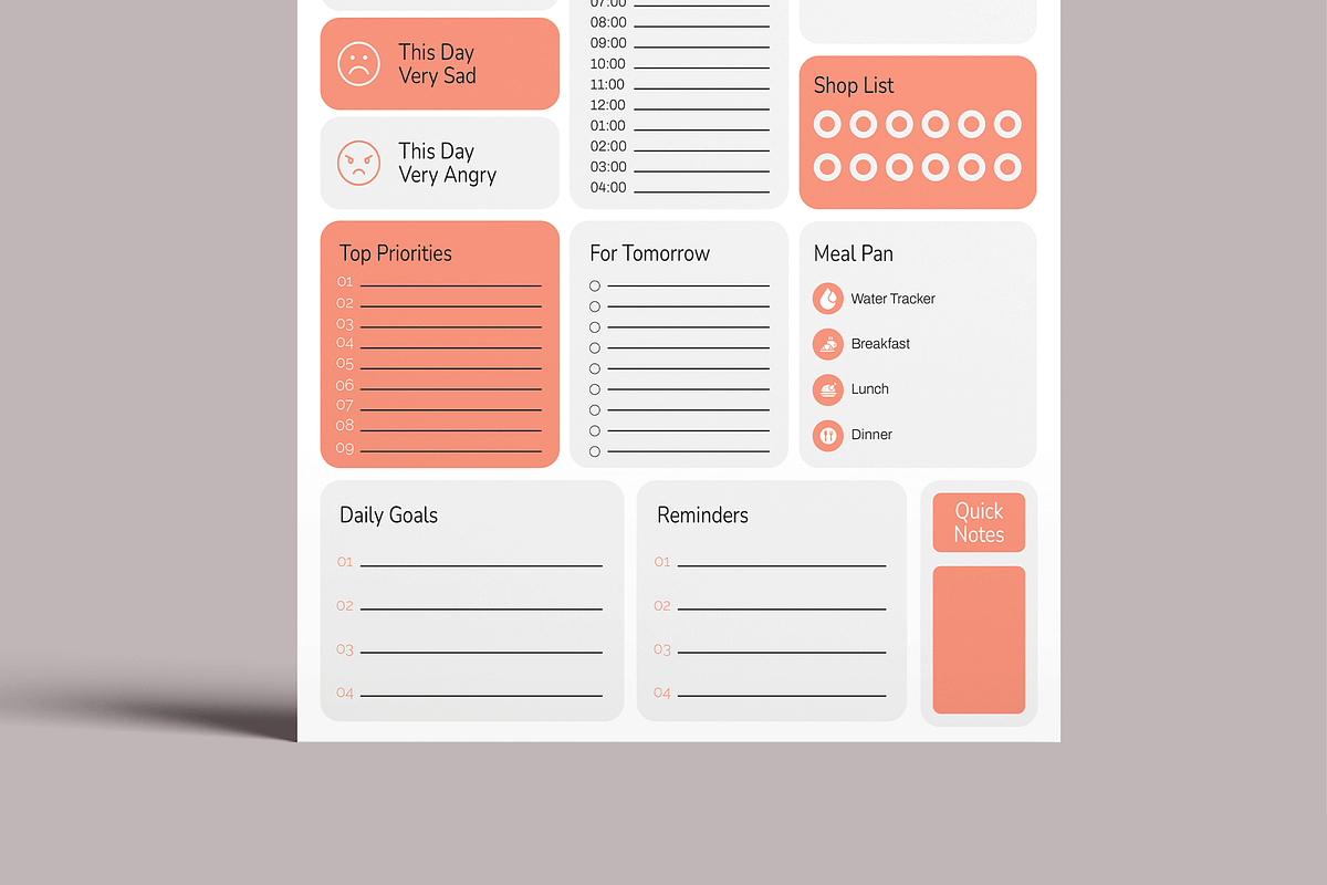 Daily Planner Template, a Stationery Template by MightyDesign (Photo 5 of 8)