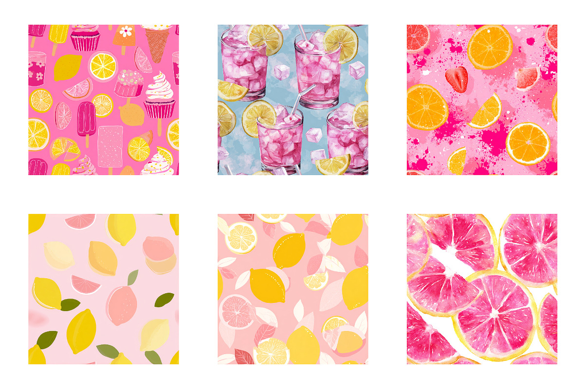Pink Lemonade Seamless Digital Paper, a Graphic by CreationArt (Photo 4 of 7)