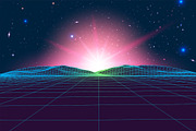 Vaporfuturism OTF Retro Wave Font, a Symbol Font by Ckybe's Corner (Thumbnail 8 of 10)
