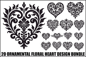 Ornamental Heart Bundle, an Illustration by balal