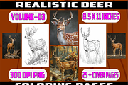 175 Realistic Deer Coloring Pages V3, an Animal Illustration by BrandlyTemplate (Thumbnail 1 of 4)
