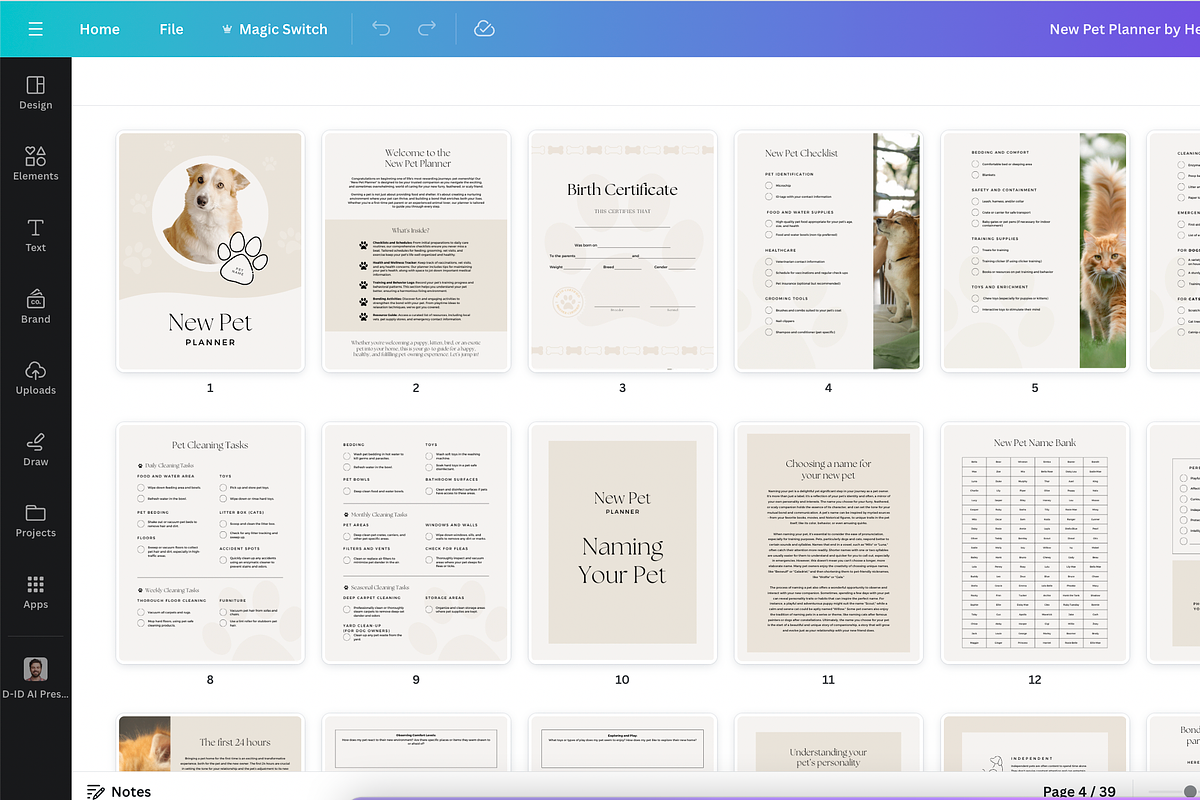 New Pet Planner Canva, a Presentation Template by HelloKarla (Photo 9 of 9)