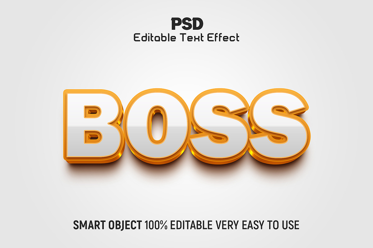 Boss 3D Editable Text Effect style, a Brushes & More by Design Fly