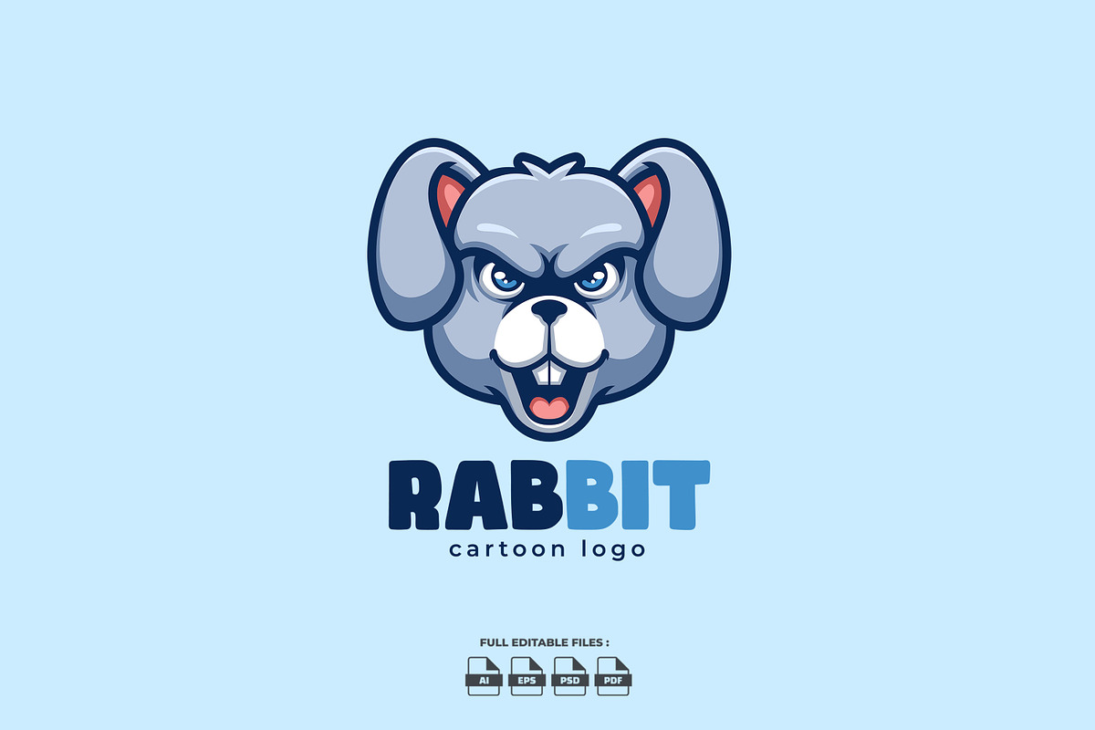 Rabbit Cartoon Logo, a Branding & Logo Template by Gumrega Studio