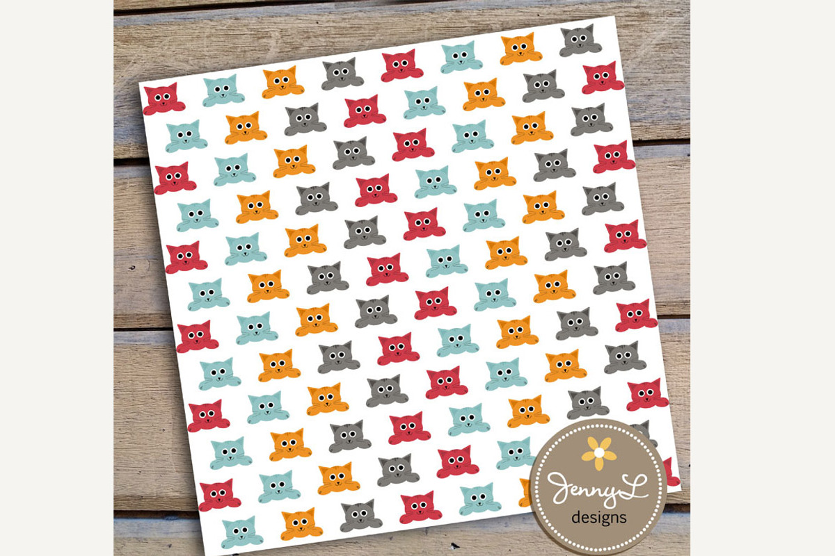 Cat Lover Digital Paper and Clipart, a Pattern Graphic by JennyL Designs (Photo 4 of 4)