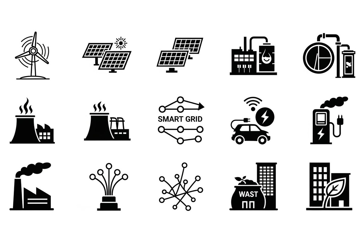 Modern Energy Industry Silhouette, a Graphic by hafijul (Photo 5 of 14)