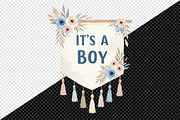Baby Shower Clipart,Boho Nursery Png, an Illustration by Creative Art (Thumbnail 5 of 9)