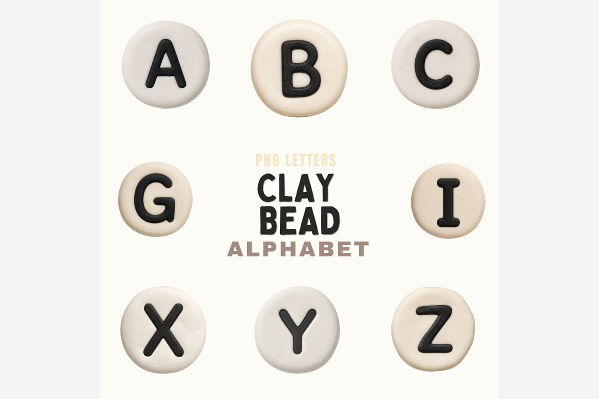 Clay Bead Alphabet PNG Bundle, an Emoji Icon by Tanya Kart (Photo 3 of 6)