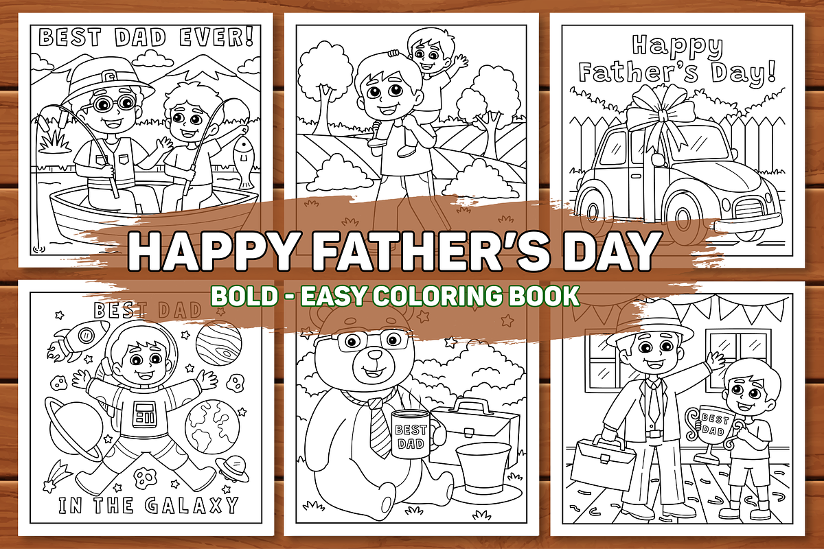 Father's Day Coloring Book Vol-01, a Seasonal Illustration by Coco Bloom