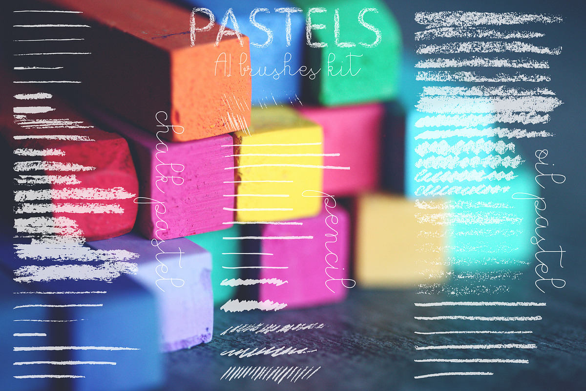 Pastel brushes kit for AI, a Brush Add-On by Leo Studio Design Lab (Photo 2 of 7)