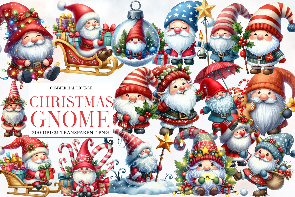 Cute Christmas Gnome Sublimation Bun, an Illustration by Designworld (Photo 1 of 6)