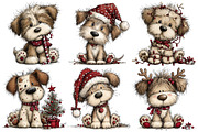 Whimsical Christmas Dog Clipart, an Illustration by Pixels.Craft (Thumbnail 6 of 6)