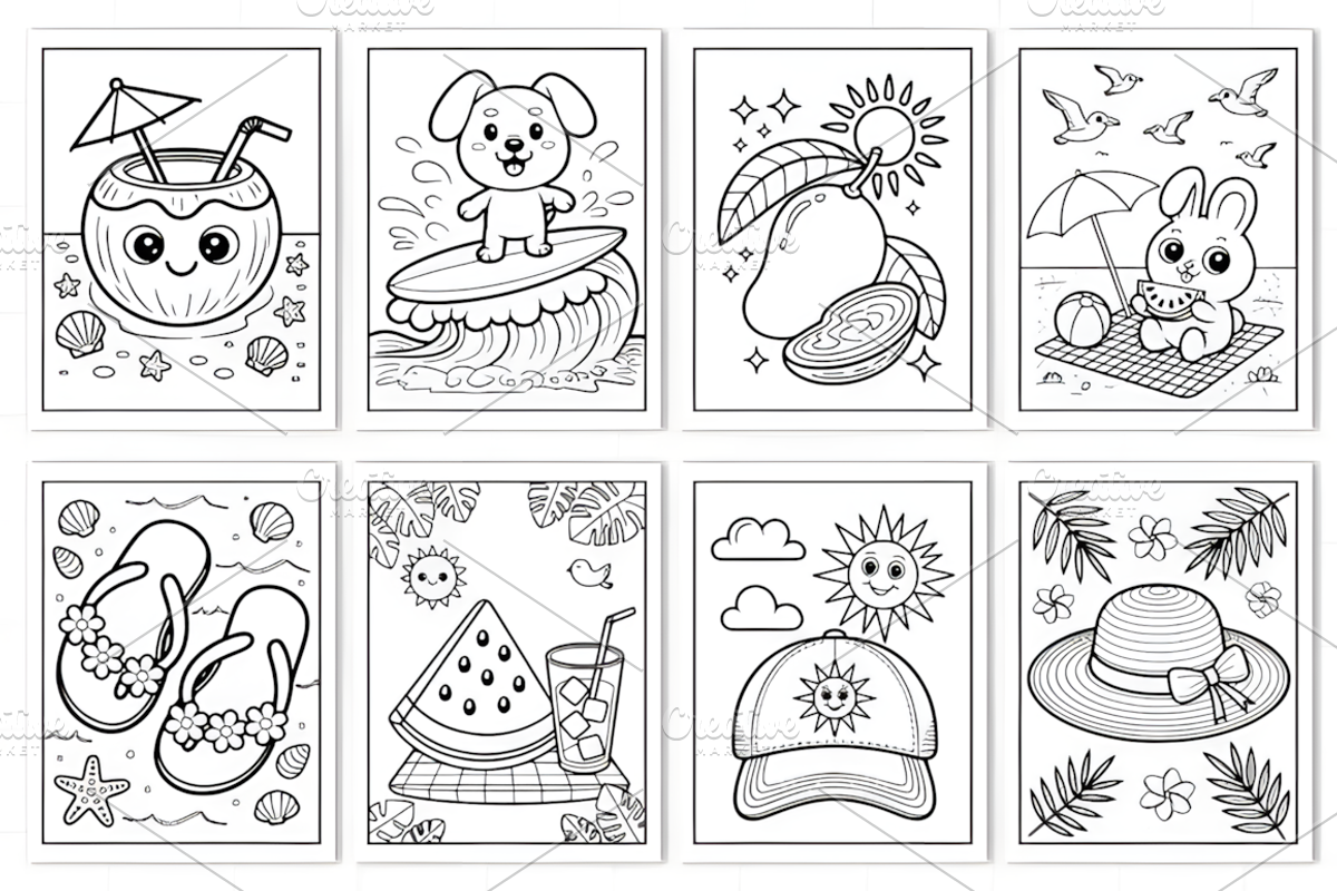 FARM ANIMALS COLORING PAGES for KIDS, a Seasonal Illustration by Coco Bloom (Photo 3 of 3)