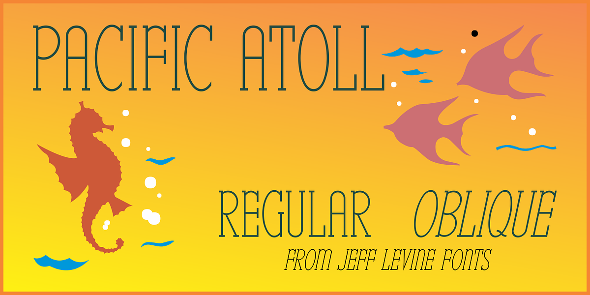 Pacific Atoll JNL, a Serif Font by Jeff Levine Fonts (Photo 1 of 5)