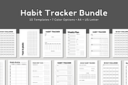 Habit tracker Printable Bundle, a Stationery Template by The Chaos Project (Thumbnail 1 of 9)