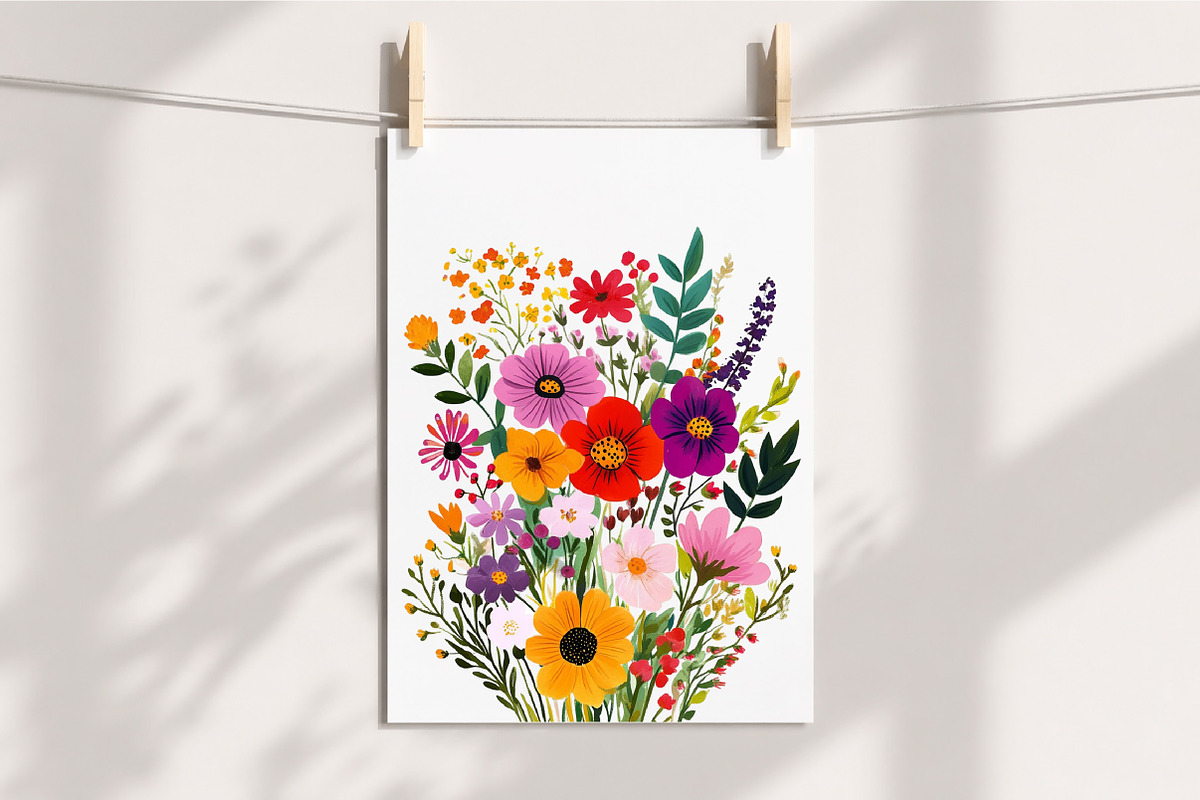 Watercolor Wildflowers Digital Clipa, an Illustration by Libby Wishes (Photo 4 of 7)