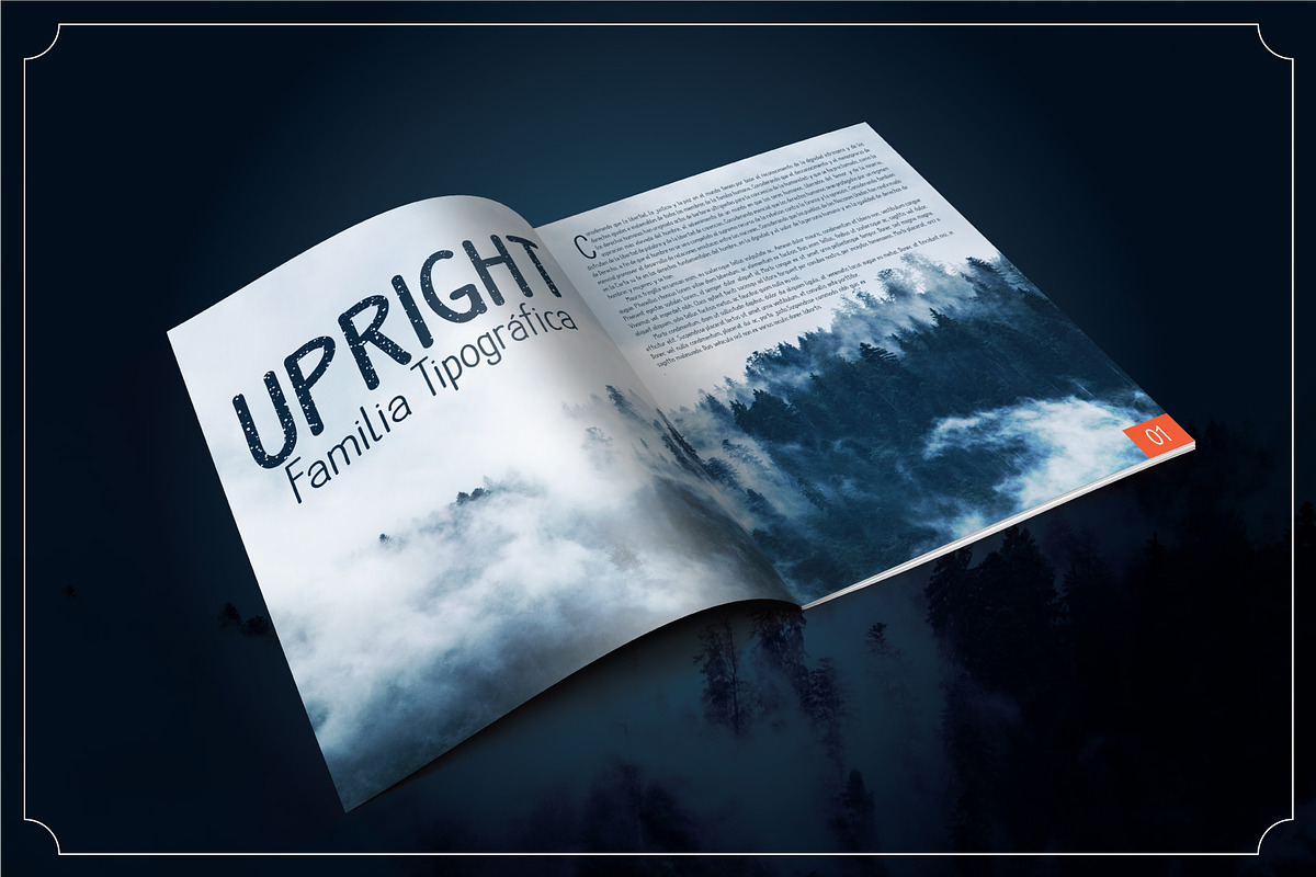 Upright font family preview 3