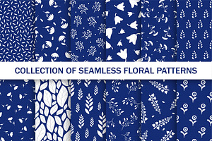 Elegant seamless floral patterns