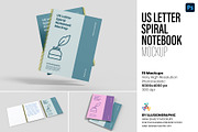 US Letter Spiral Notebook Mockup, a Books & Magazine Mockup by Illusiongraphic (Thumbnail 1 of 32)