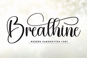 Breathine | Script Font, a Handwritten Font by Scratchones (Thumbnail 1 of 9)