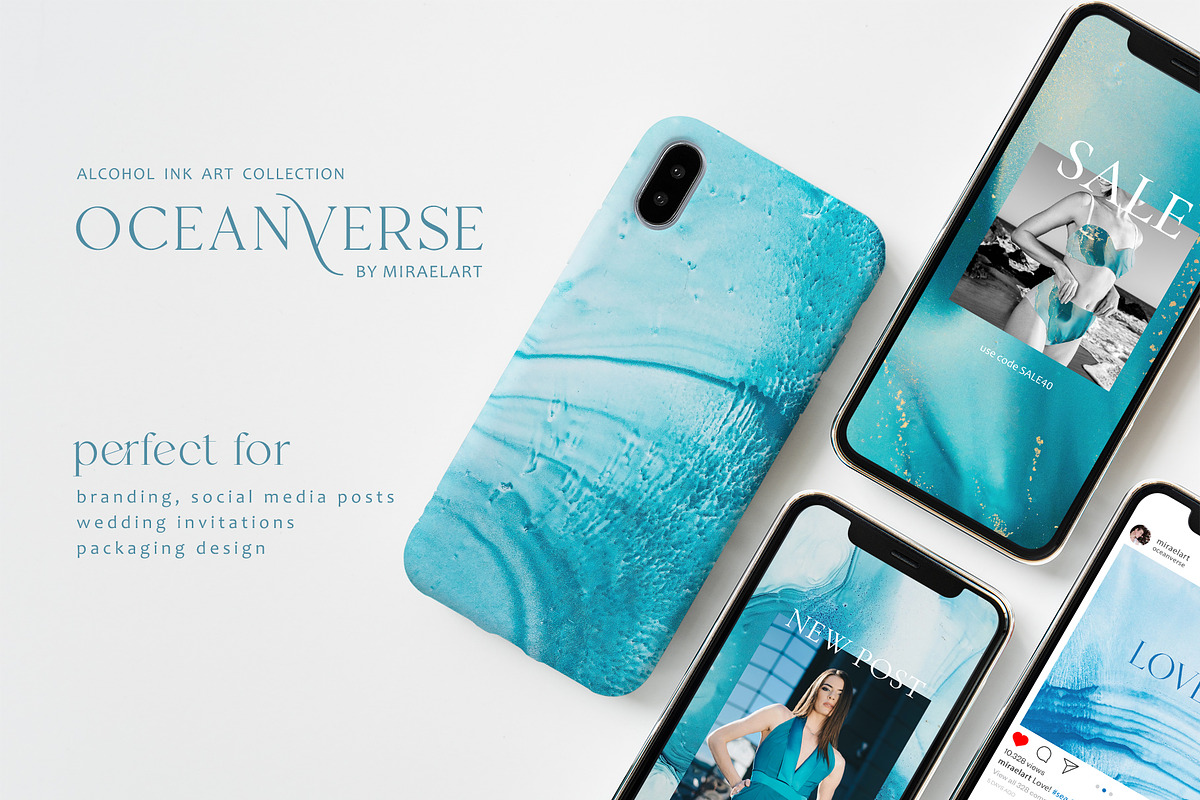 Ocean blue abstract backgrounds, a Texture Graphic by MiraEl Art (Photo 7 of 14)