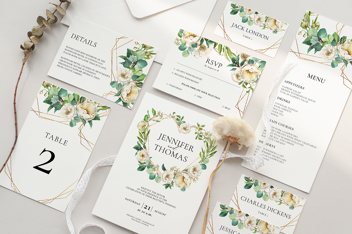 Lush flowers - Wedding Suite, an Invitation Template by Pamyatka Shop (Photo 1 of 6)
