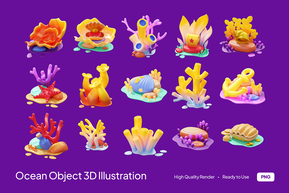 Ocean Object 3D Illustration, an Object Illustration by graphicook (Photo 1 of 3)
