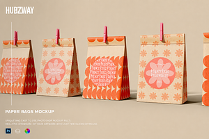 Array Take Away Paper Bag Mockup, a Packaging Mockup by Hubzway