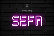 Sefa Mono Line Sans Neon font, a Sans Serif Font by WhymoreArt (Thumbnail 1 of 10)