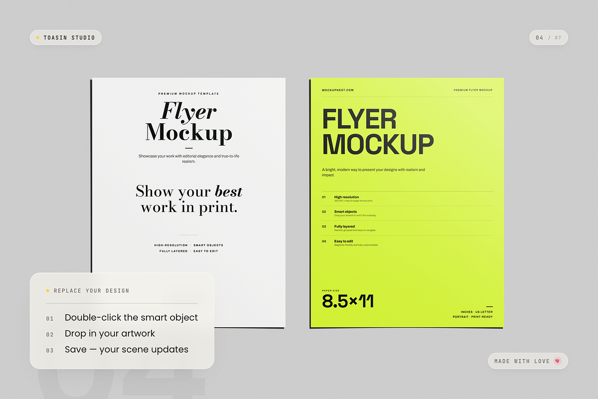 US Letter Flyer Mockup, an Advertising Mockup by Toasin Studio (Photo 4 of 7)