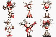 Quirky Funny Christmas Reindeer, an Illustration by Canvas Craft (Thumbnail 3 of 8)
