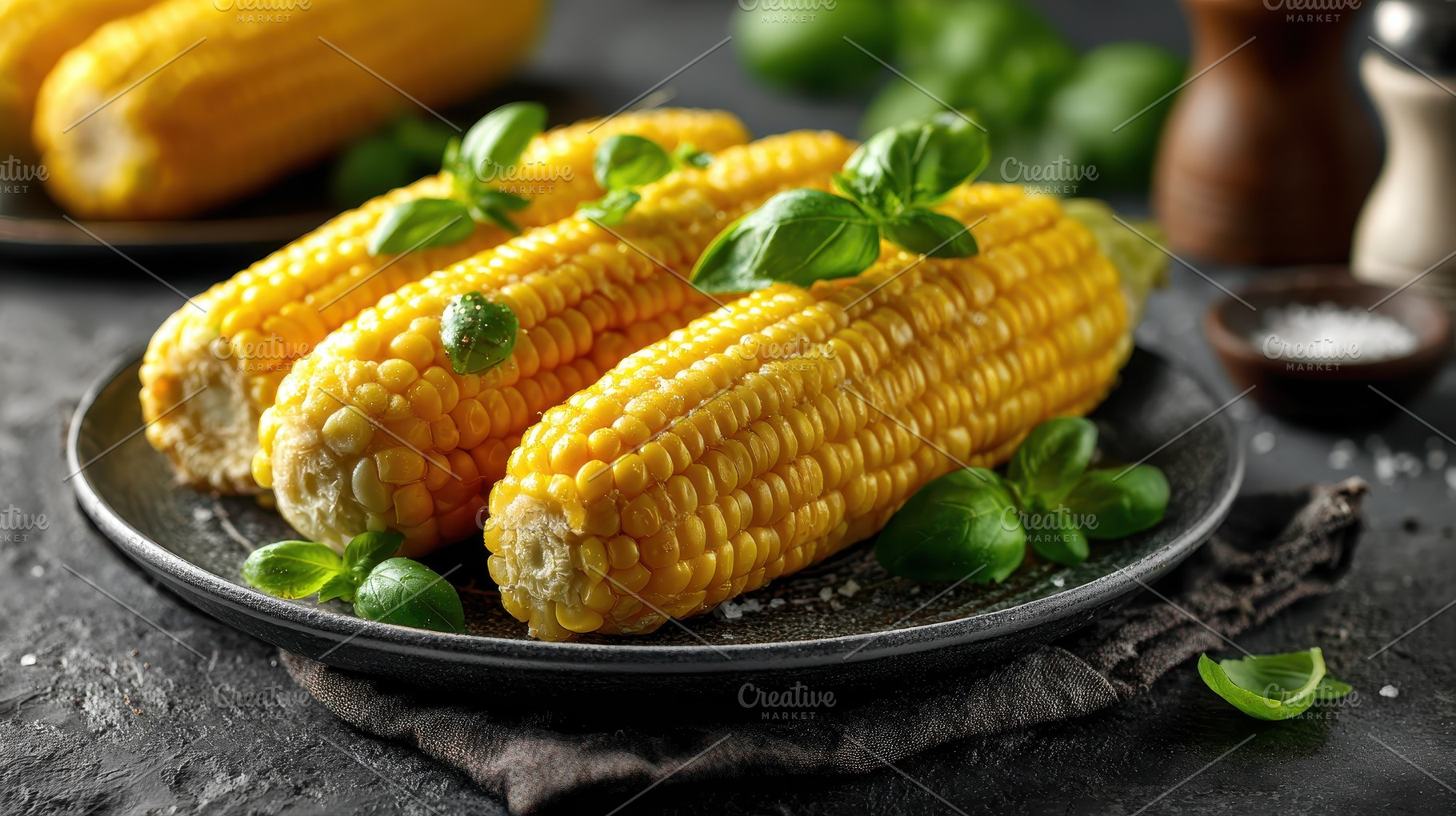 Delicious grilled corn on the cob ga, a Photo by Pixeness Studio