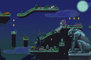 Spooky Cemetery - Platformer Tileset, a Graphic by LudicArts (Thumbnail 7 of 8)