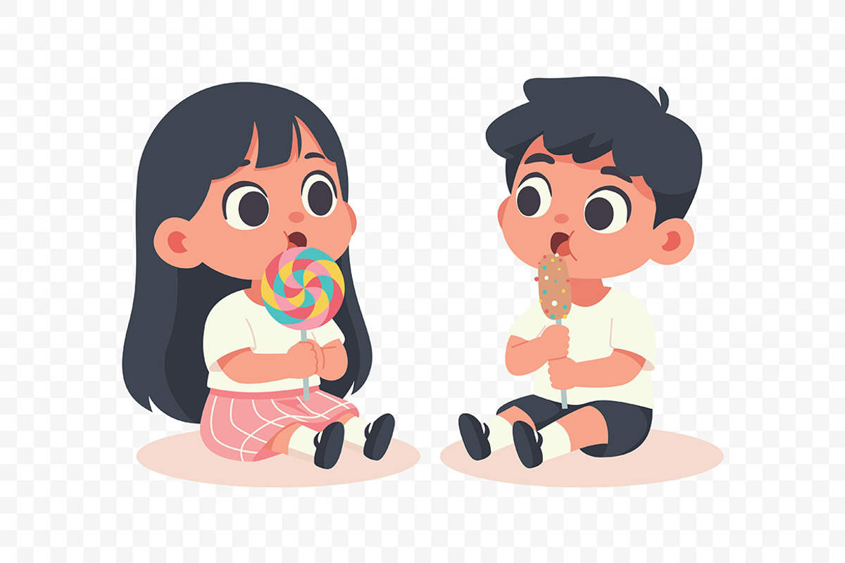 Cute Children with Lollipop Candy, a Person Illustration by Partikusi Design (Photo 3 of 3)