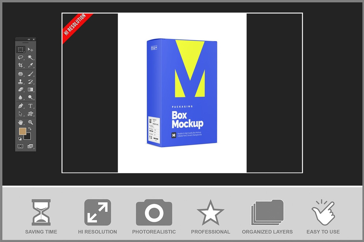 Box Mockup - Half Side View, a Packaging Mockup by Bruno's Shop (Photo 2 of 3)