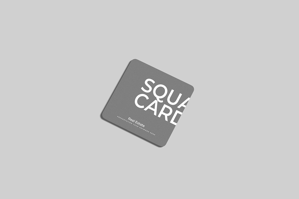 Square Business Card Mockup, an Advertising Mockup by Lxadesign (Photo 2 of 10)